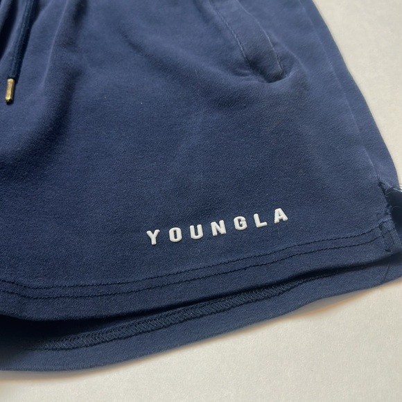 YoungLA Perfect Workout Shorts Navy Blue Size Small - Picture 6 of 12